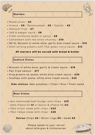 Evening Menu Evening Menu